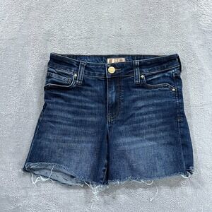 Kut From the Kloth Shorts Women's 2 Blue Denim Cut Off Whiskered 5 Pocket